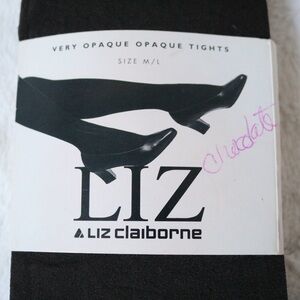 Liz Claiborne Vintage Chocolate Brown Opaque Pantyhose Tights NWT
